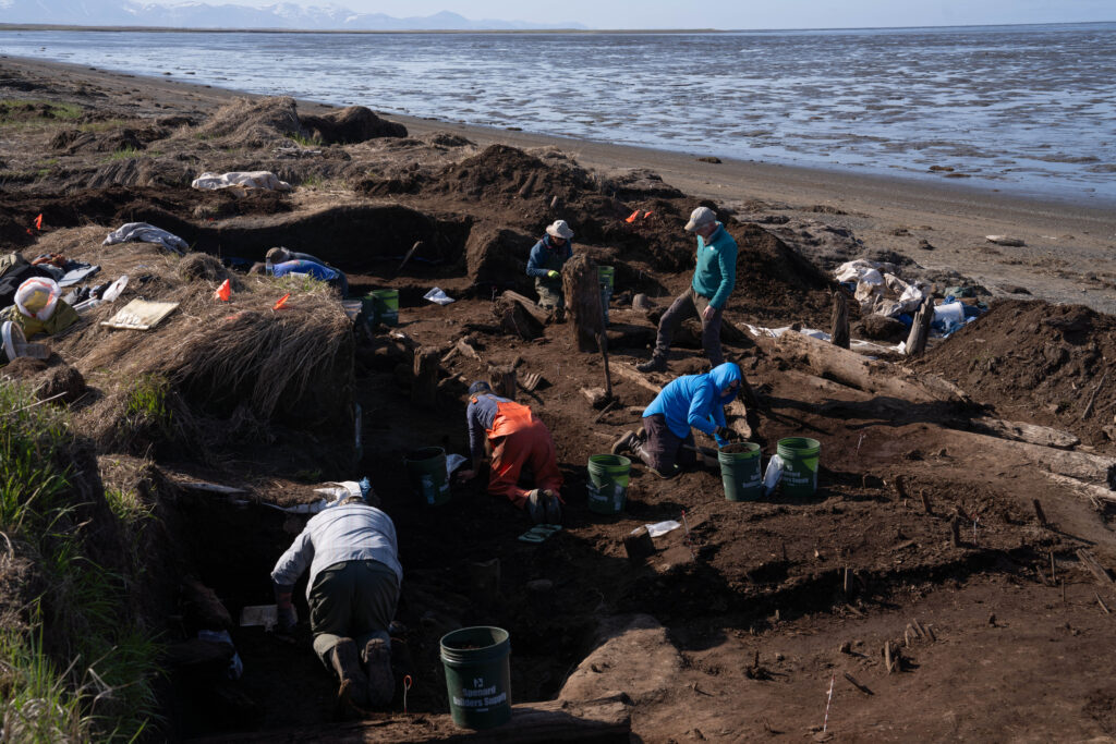 After ex-typhoon Halong, come high tide, the excavation is feet from the ocean.  June 8, 2026.